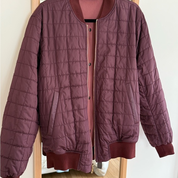 Reversible Burgundy Bomber Jacket - Picture 4 of 14